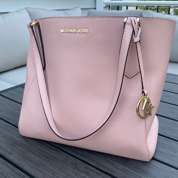 Michael Kors Kimberly Leather Tote Bag Pastel Pink